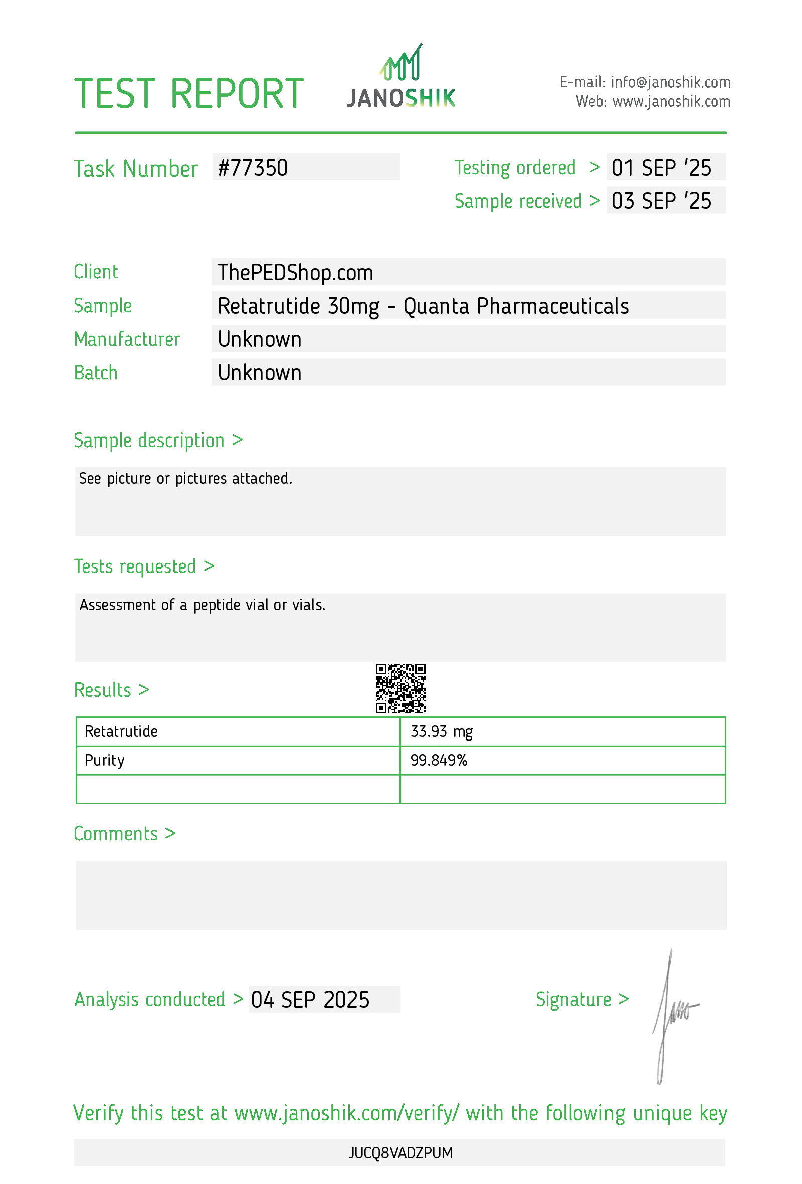 Quanta Pharma Retatrutide 30mg - Image 2